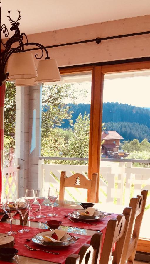 Chalet Le Flocon Bleu - Mauselaine Avec Vue Sur Le Lac De Gerardmer Exterior photo